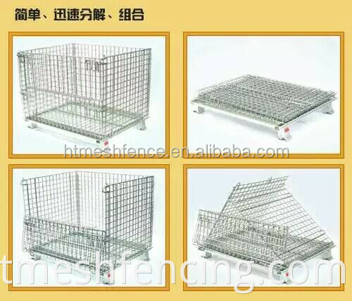 800x900x1200mm Mesh pallet a cesto in ferro zincato pieghevole